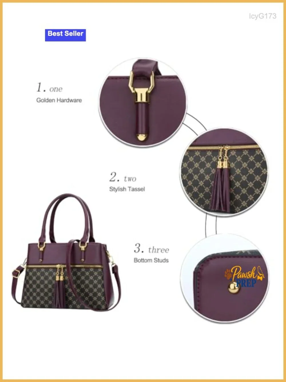 Women's Satchel Handbag PU Leather Top Handle 3 Compartments